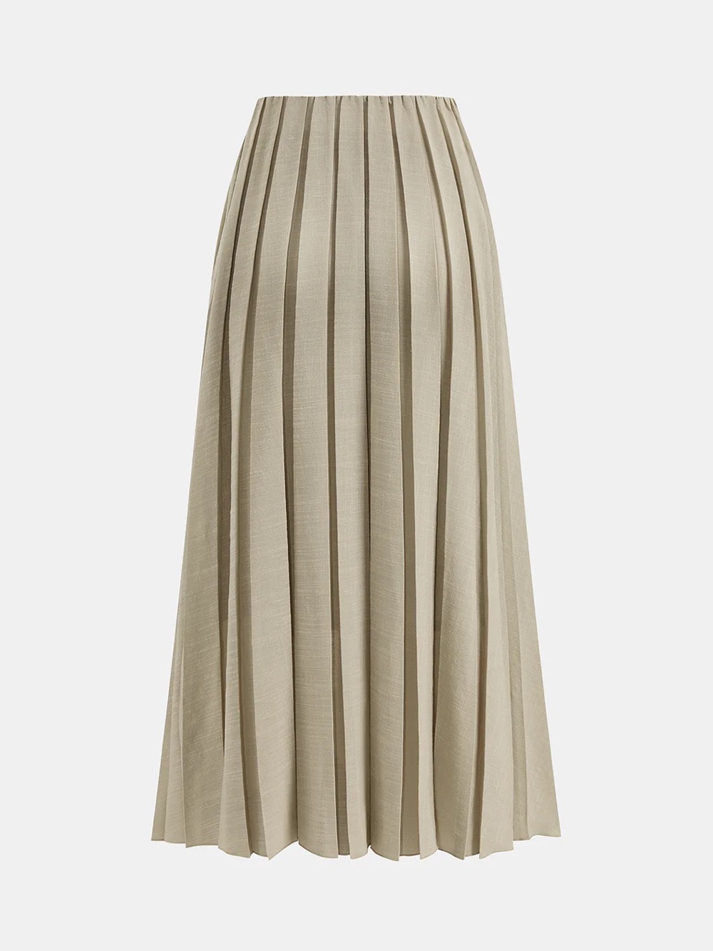 Elastic Waist Pleated Midi Skirt - Picture 3 of 5